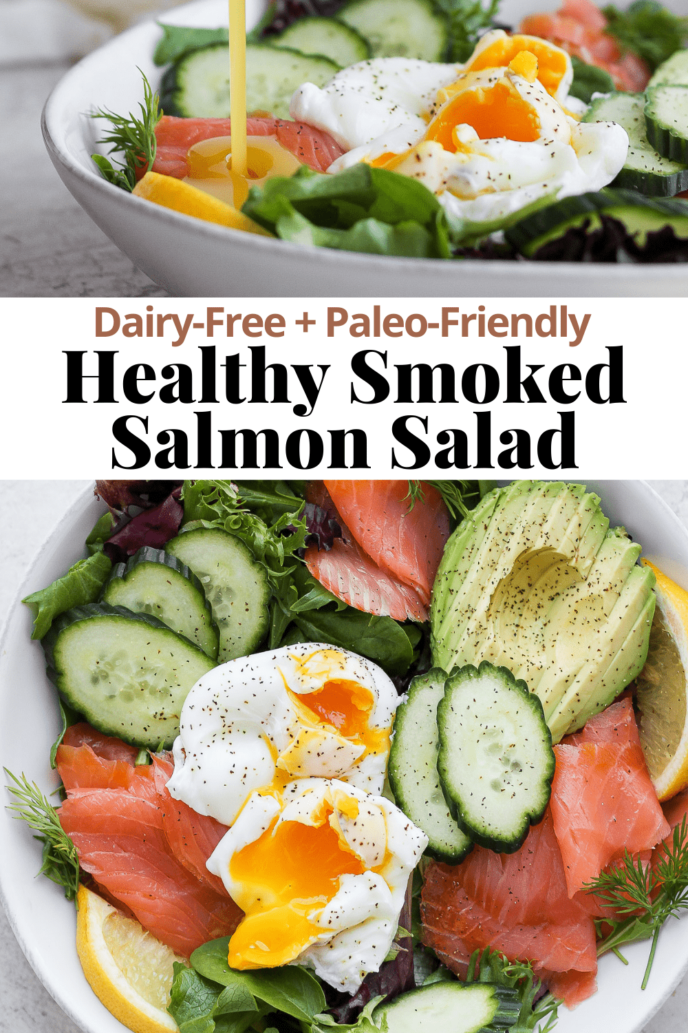 Pinterest image for smoked salmon salad.