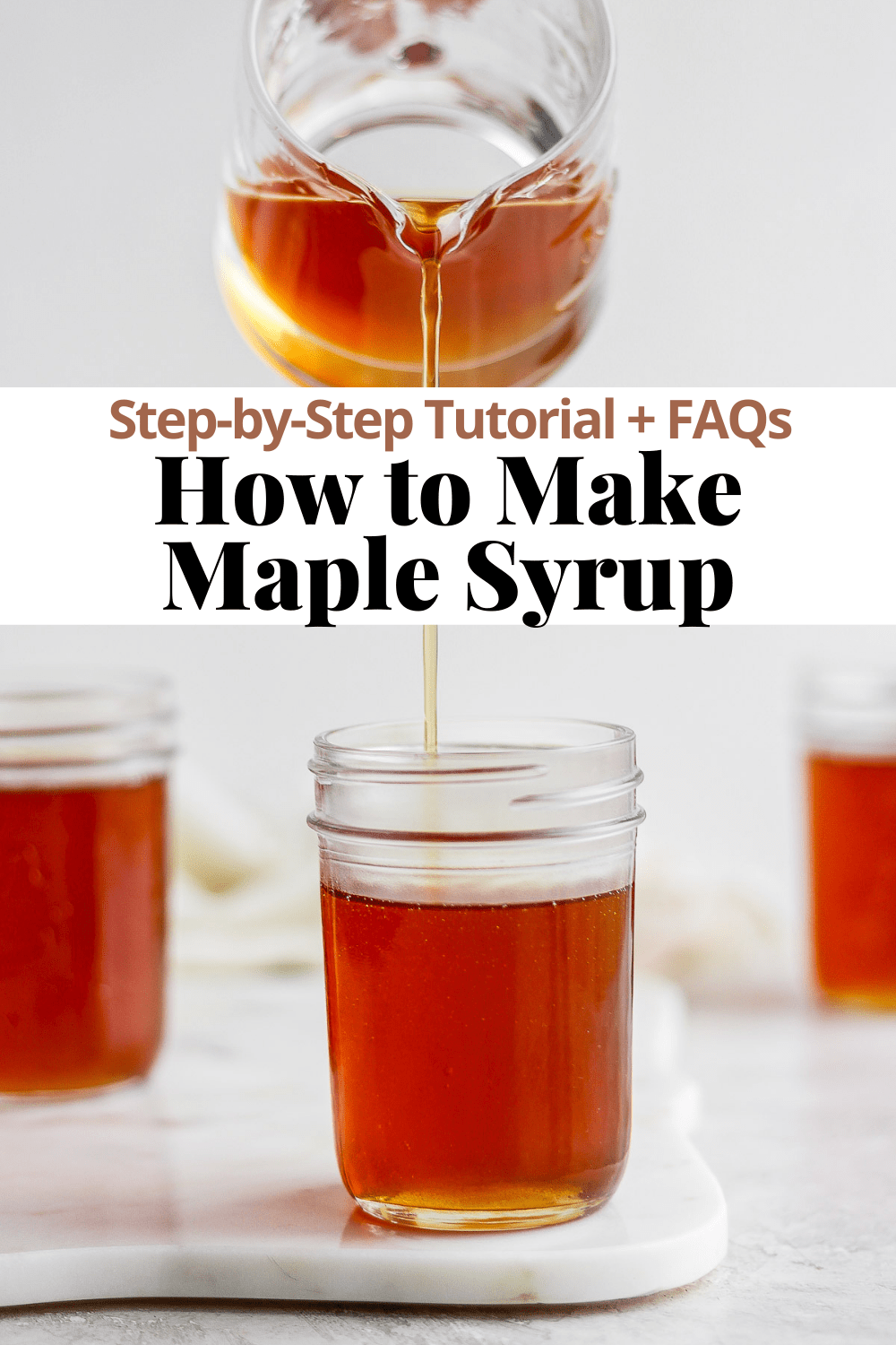 Pinterest pin for how to make maple syrup.