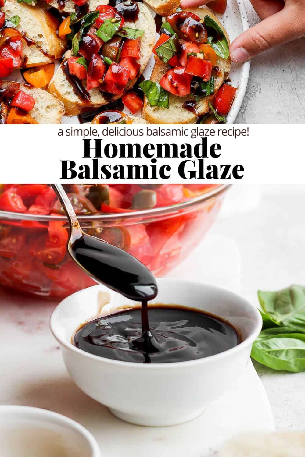Pinterest image for homemade balsamic glaze.