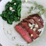 Pan-Fried Filet Mignon with Butter, Thyme and Blue Cheese