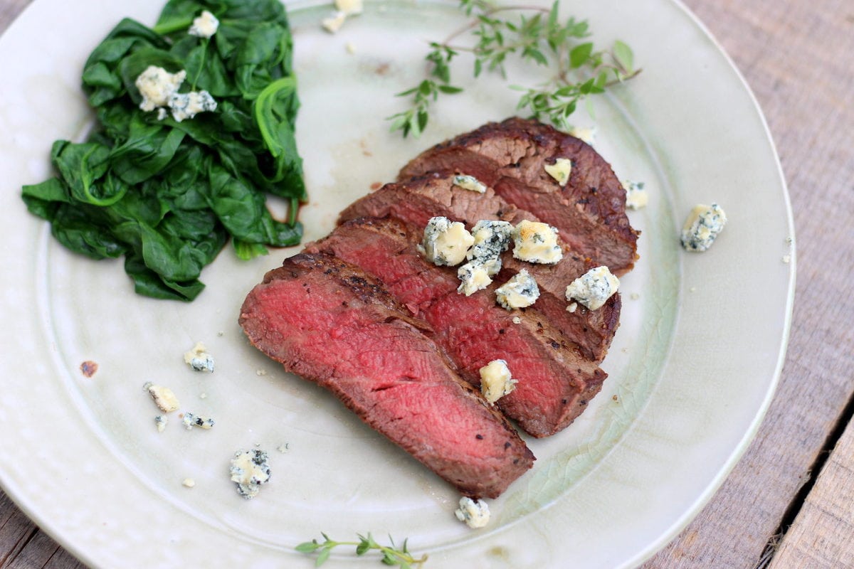 Pan-Fried Filet Mignon with Blue Cheese