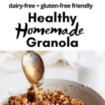 Pinterest image for homemade granola.