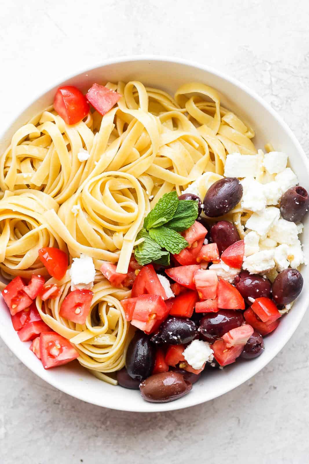 Bowl of Greek Pasta.