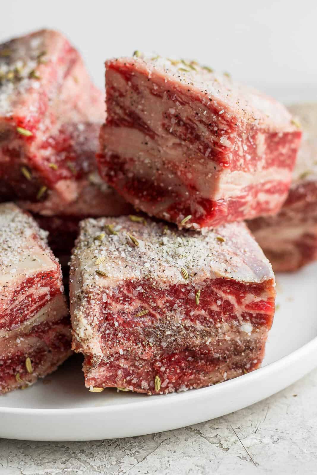 Short ribs rubbed in salt, pepper and fennel seed.