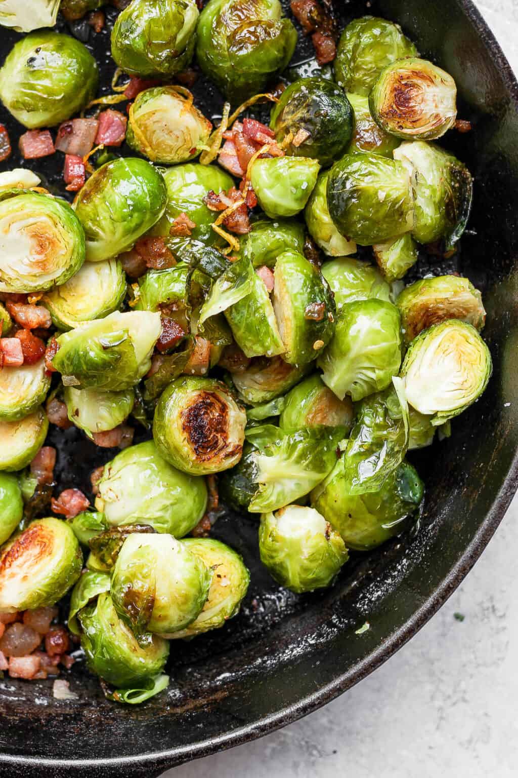 Roasted Brussel Sprouts with Pancetta The Wooden Skillet