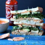 Healthy Avocado and Cheese Sandwich on Sourdough + Spicy Siracha Mayo - thewoodenskillet.com
