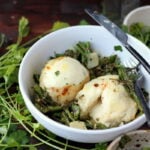 Cheese-Stuffed Dumplings + Pesto and Roasted Asparagus - thewoodenskillet.com