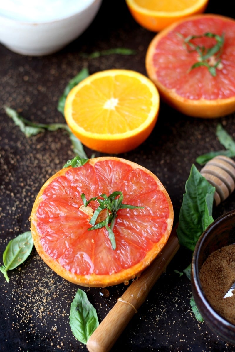 Caramelized Grapefruit + Basil and Honey - The Wooden Skillet