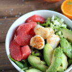 Seared Scallop Salad + Grapefruit and Avocado. thewoodenskillet.com