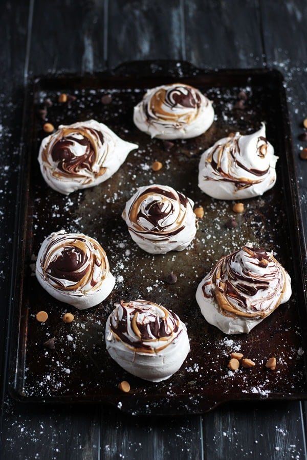 Peanut Butter and Chocolate Meringues 