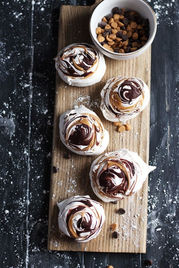 Peanut Butter and Chocolate Meringues