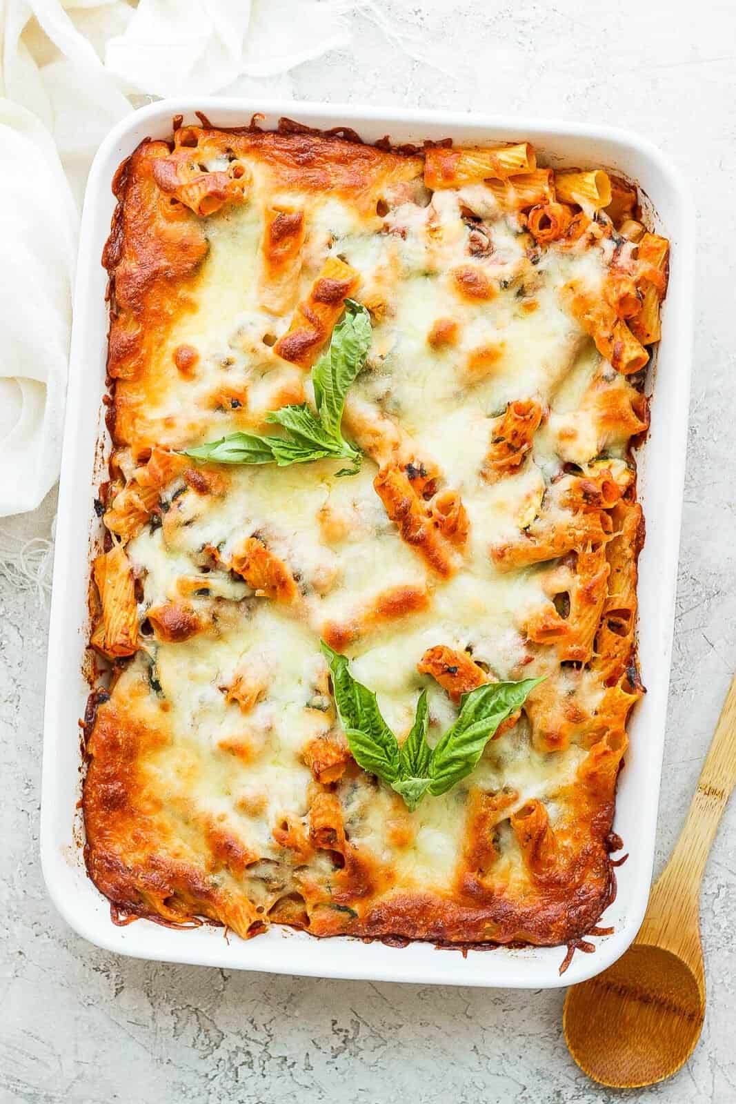 Cheesy Baked Rigatoni - The Wooden Skillet