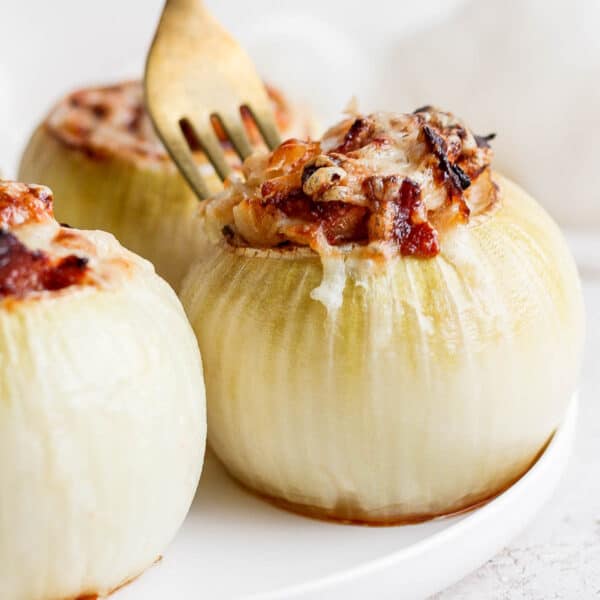 Plate of stuffed onions.