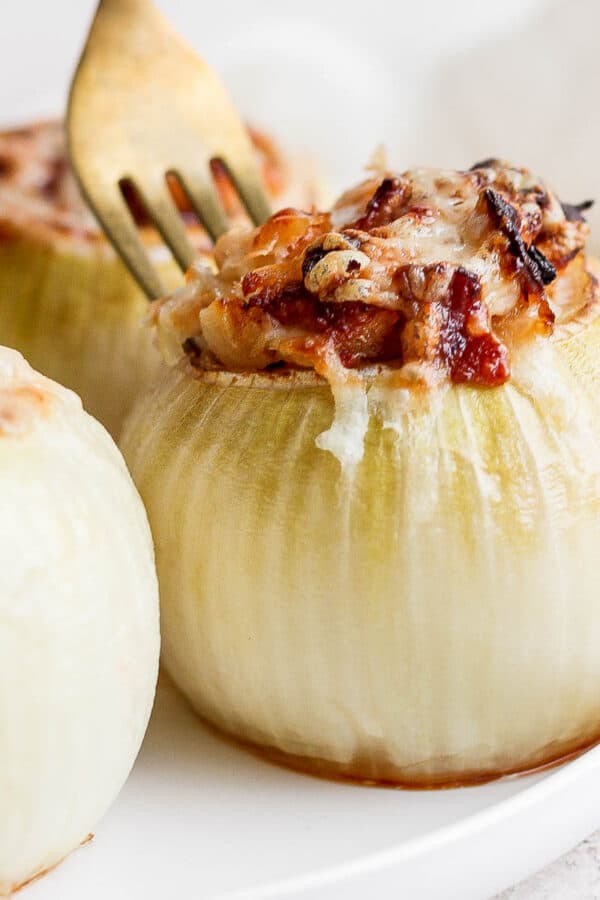 Plate of stuffed onions.