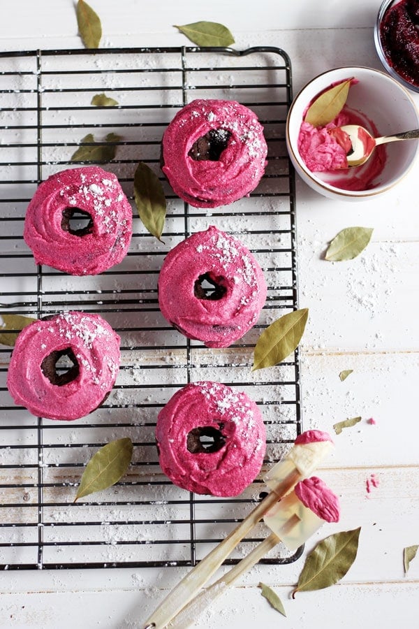 Vegan Chocolate Donut + Pink Beet Coconut Butter Cream Frosting