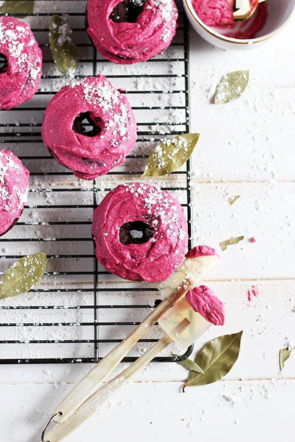 Vegan Chocolate Donut + Pink Beet Coconut Butter Cream Frosting