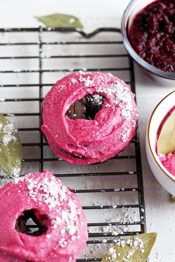 Vegan Chocolate Donut + Pink Beet Coconut Butter Cream Frosting