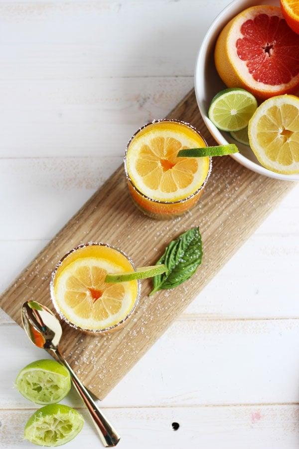 Simple Citrus Basil Margarita