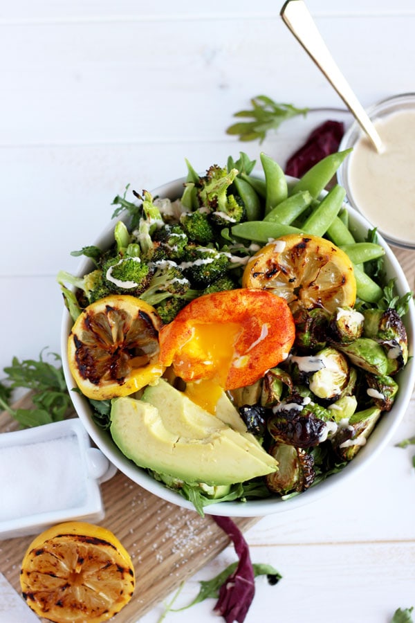Healthy Spring Green Salad + Turmeric Egg