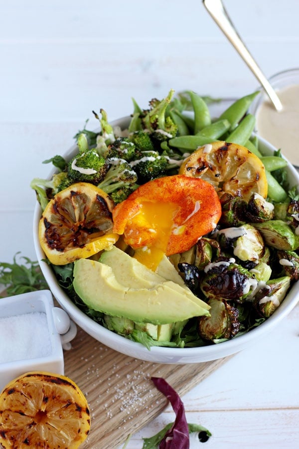 Healthy Spring Green Salad + Turmeric Egg