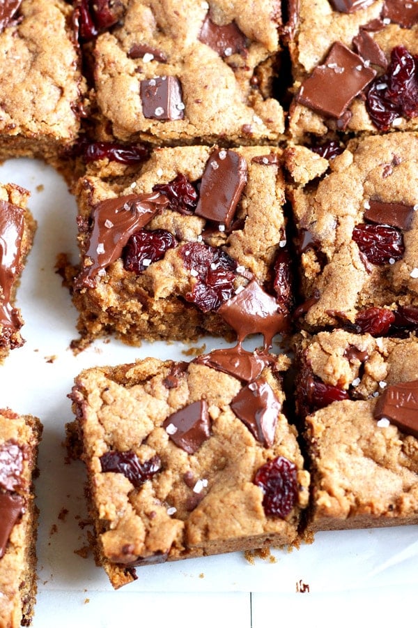 Brown Butter Cherry Chocolate Chunk Cookie Bars 