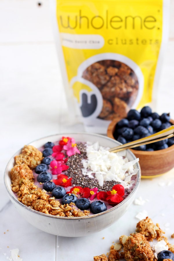 Coconut Blueberry Smoothie Bowl + Chia Seeds
