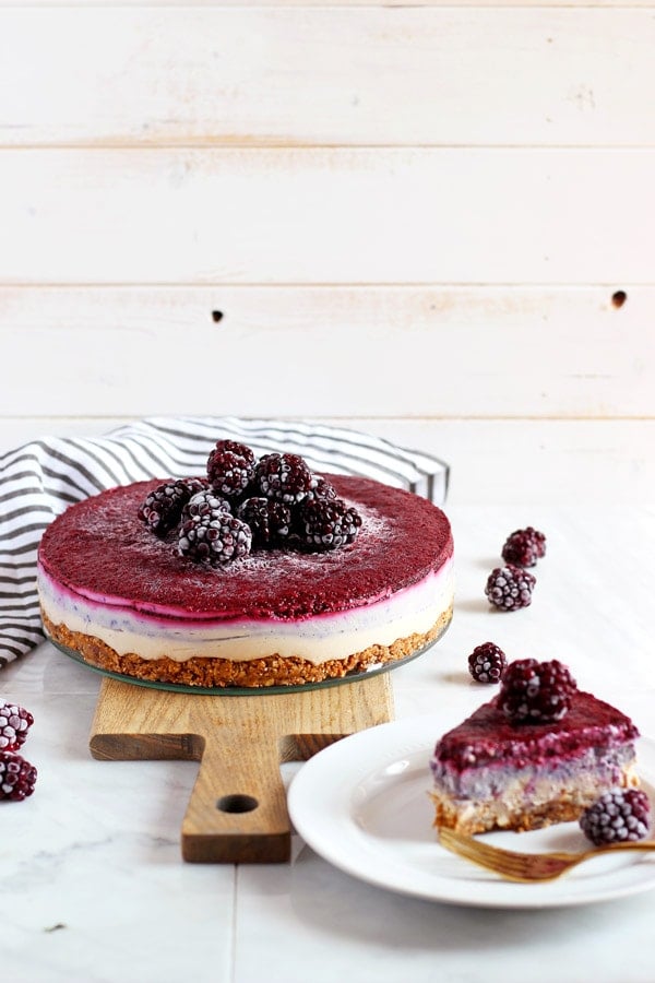 Blackberry Ginger Vegan Cheesecake