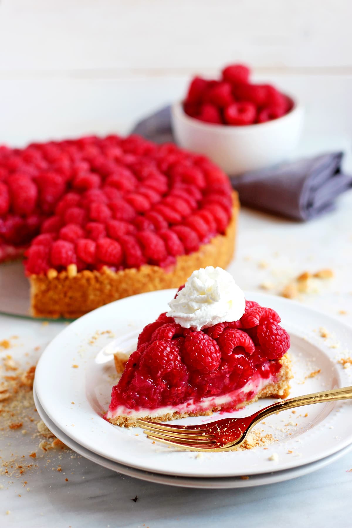 No Bake Raspberry Pie - The Wooden Skillet