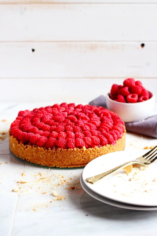 No Bake Royal Raspberry Pie