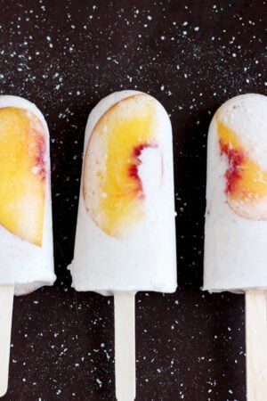 Vegan Peaches and Cream Popsicles - a quick and delicious summer treat!