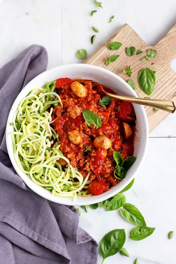 Whole30 Mushroom Bolognese Sauce - The Wooden Skillet