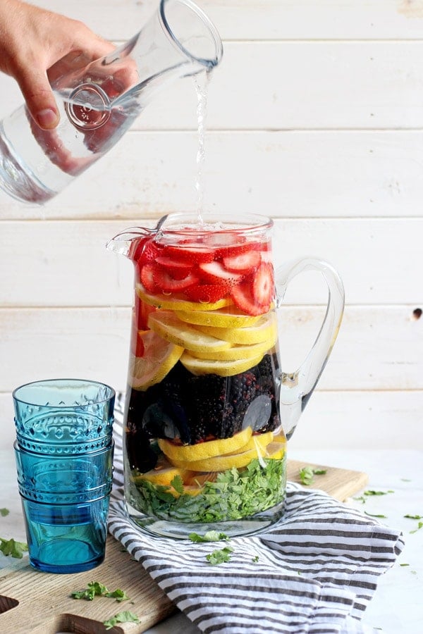 Skin-Clearing Cilantro and Lemon Infused Water