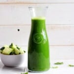 Healthy Cucumber-Mint Morning Green Juice - vegan and Whole30, this simple green juice is packed with nutrients! Perfect way to start the day! thewoodenskillet.com