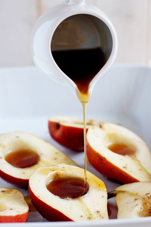 Baked Maple Cardamom Pears 