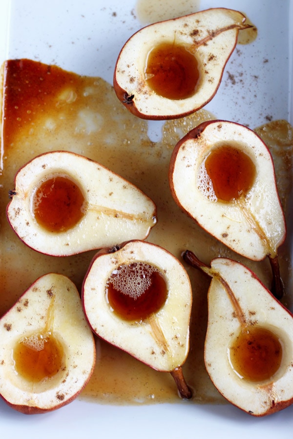 Baked Maple Cardamom Pears