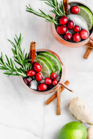Cranberry Smash Moscow Mule - the perfect holiday cocktail! #cocktail