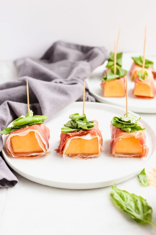 Prosciutto-Wrapped Melon with Basil 