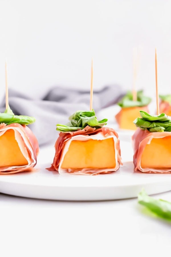Prosciutto-Wrapped Melon with Basil