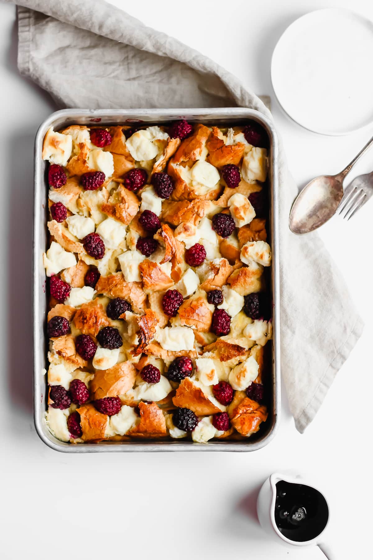 Pan of french toast bake.