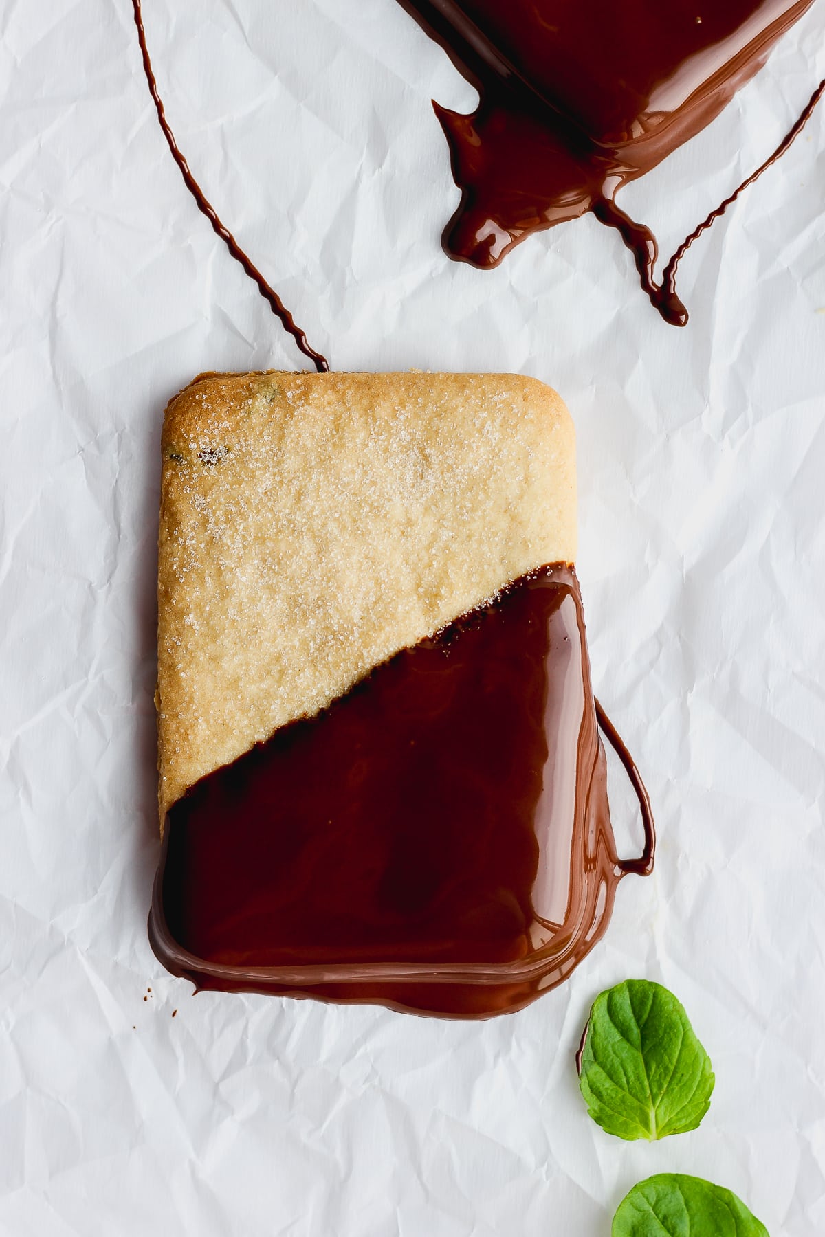 The best chocolate dipped vegan shortbread cookies.