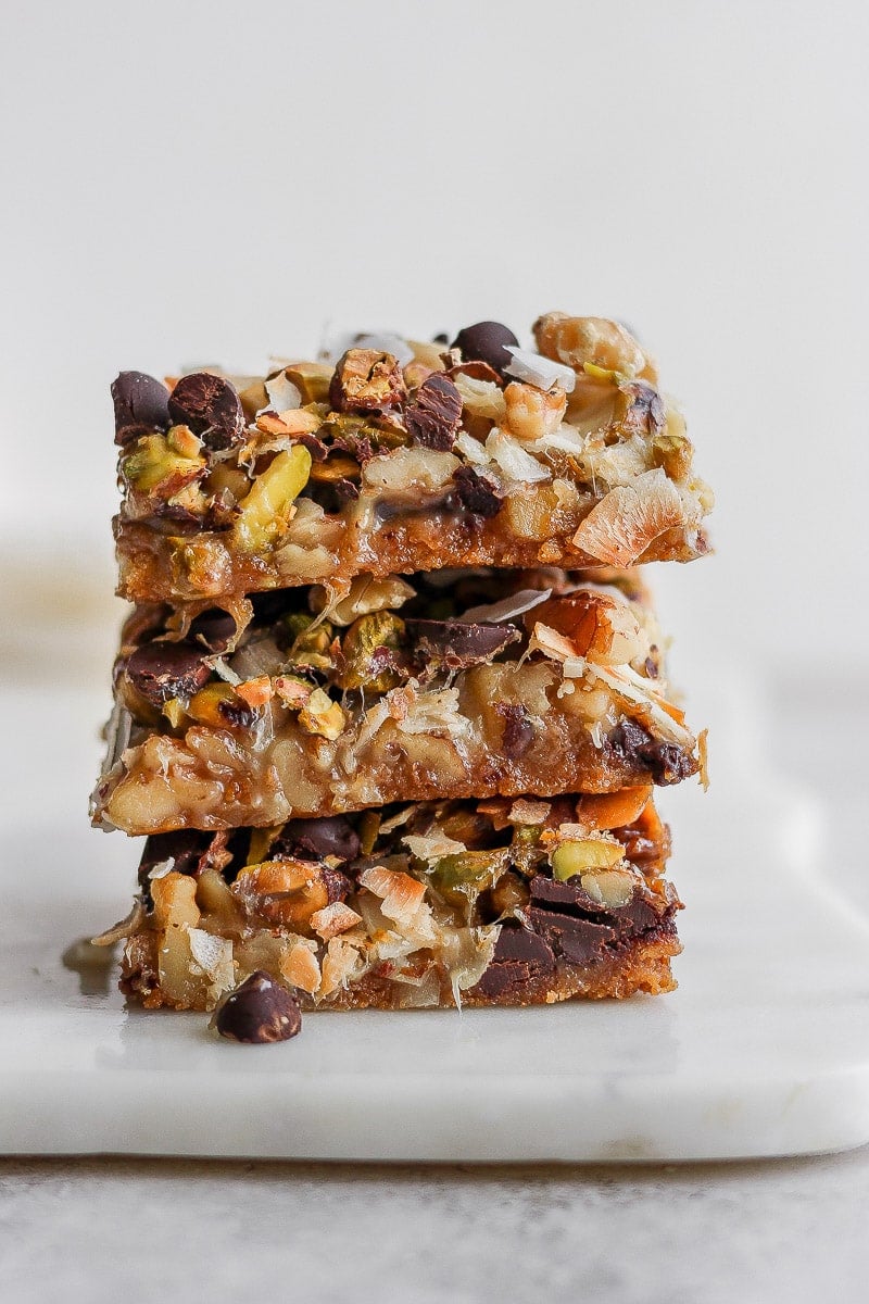 Three seven layer bars stacked on top of each other. 