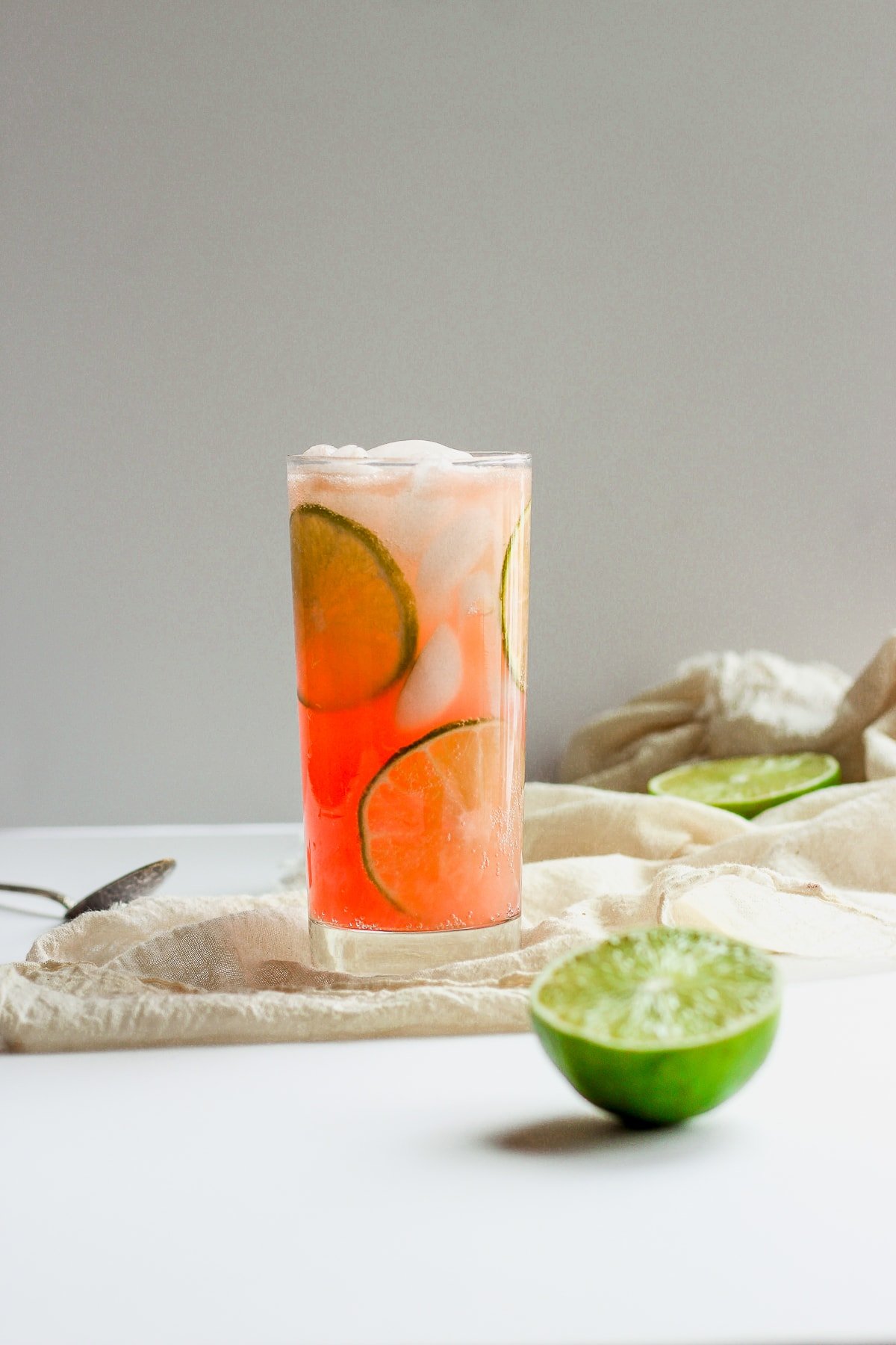 Refreshing Guava Lime Kombucha Mocktail 