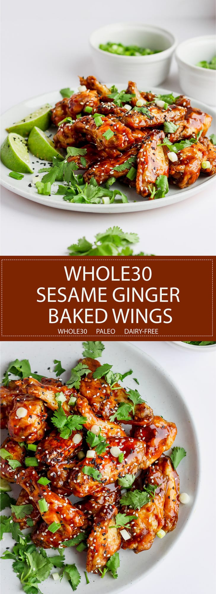 Easy Sesame Ginger Baked Wings - the perfect game day food that Whole30 and Paleo!