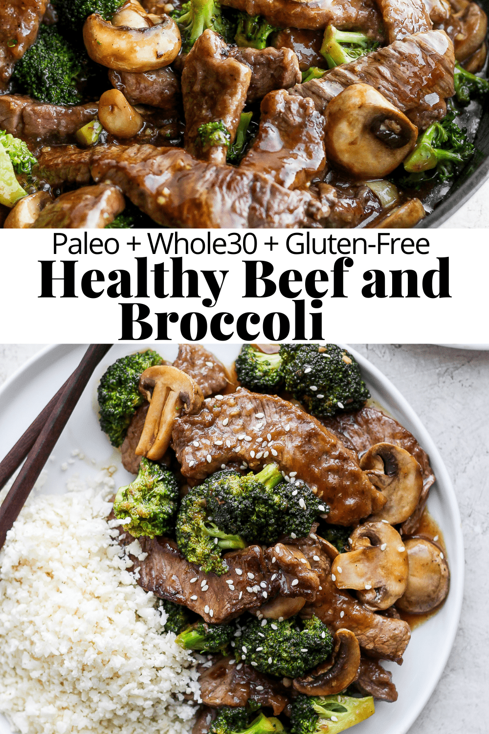 Pinterest image for beef and broccoli.