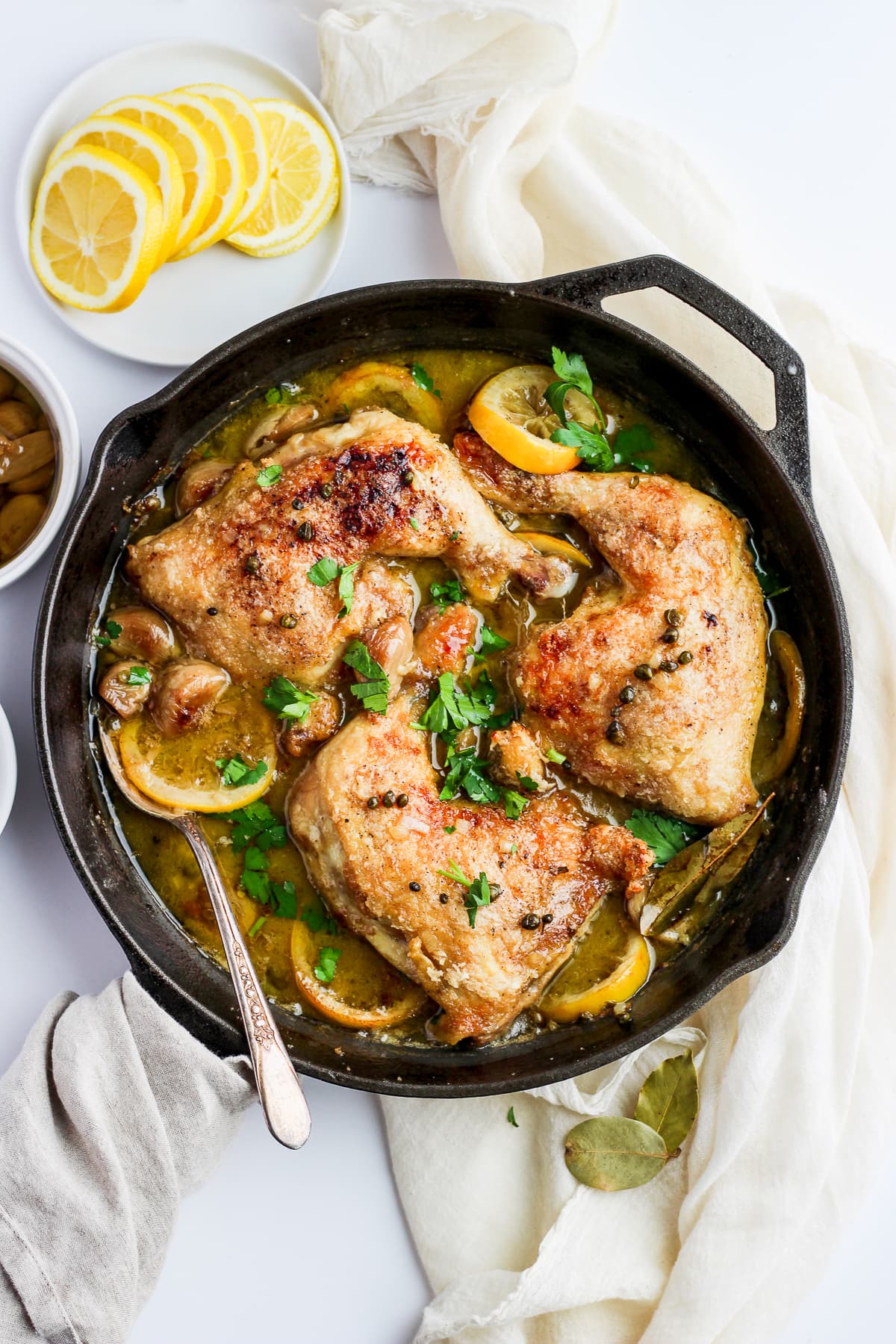 Braised Lemon Garlic Chicken - The Wooden Skillet