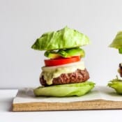 Amazing Whole30 Garlic Burgers - garlic-stuffed burgers that are so easy to make and will become a family favorite! #whole30 #paleo