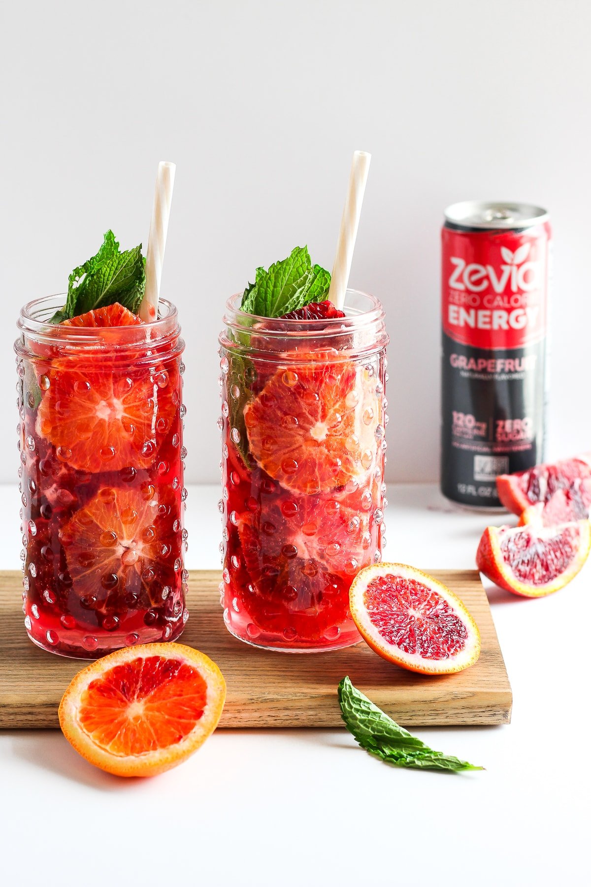 Refreshing Blood Orange and Mint Spritzers