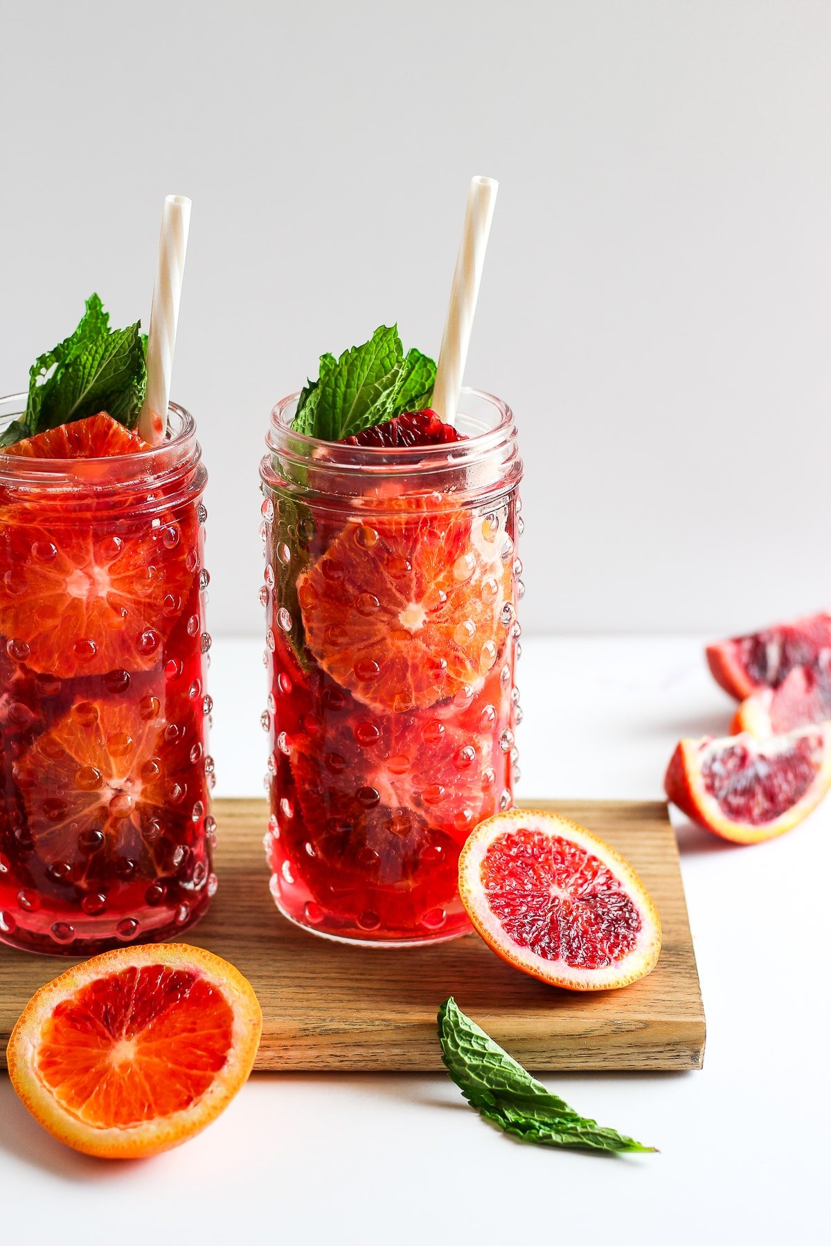 Refreshing Blood Orange and Mint Spritzers