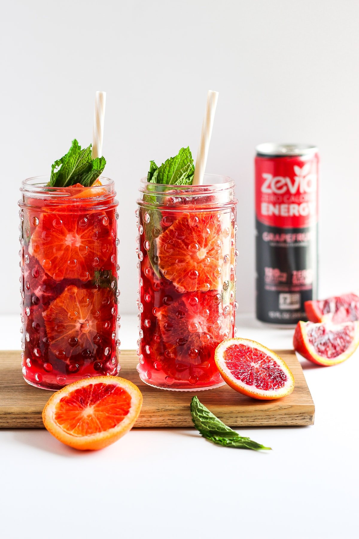 Refreshing Blood Orange and Mint Spritzers