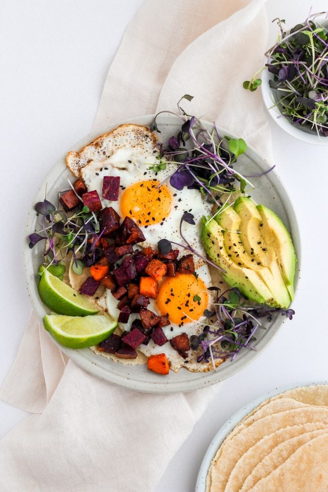 Easy Chorizo Breakfast Hash Tacos - The Wooden Skillet